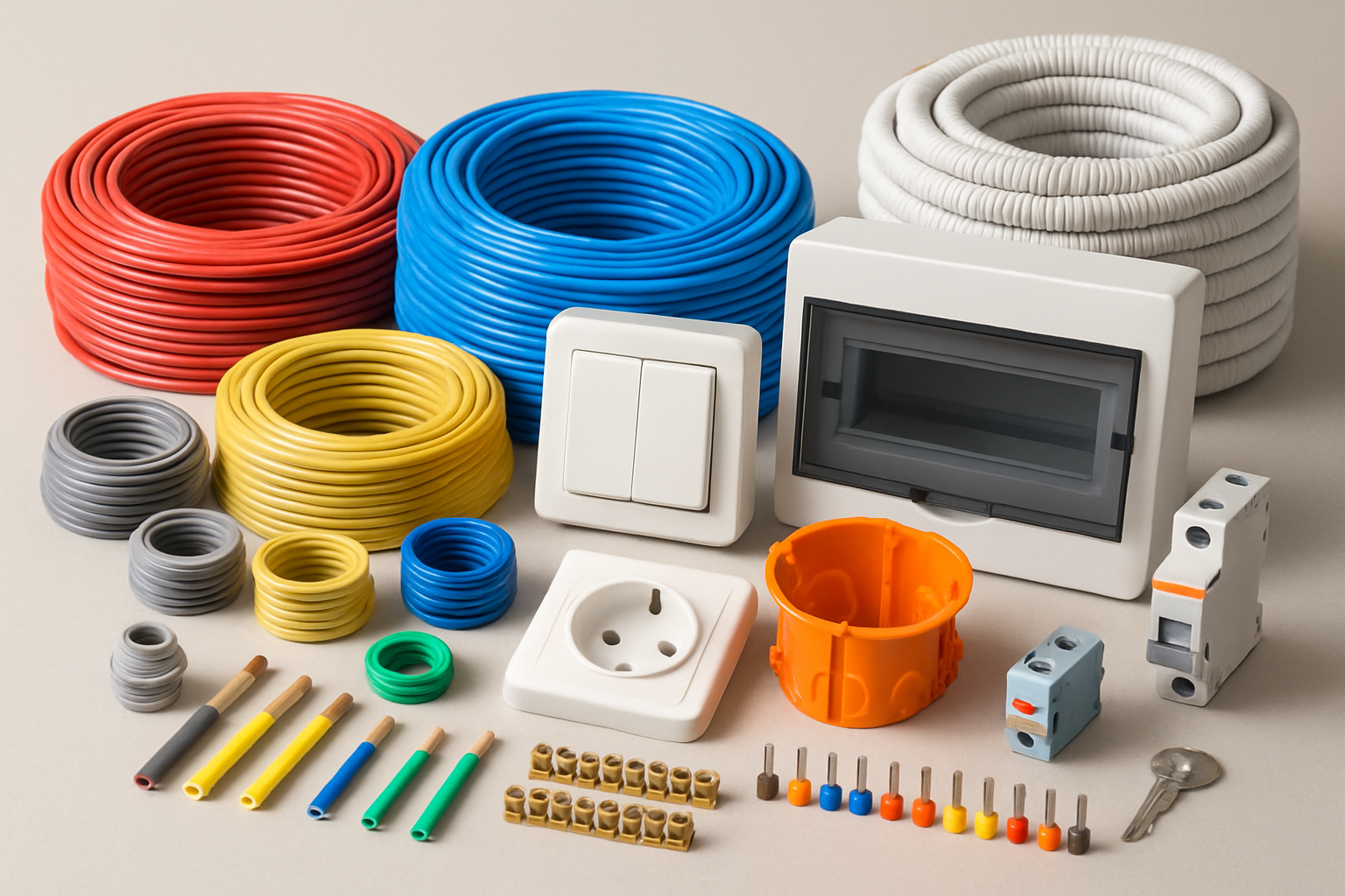 Variedad de materiales eléctricos