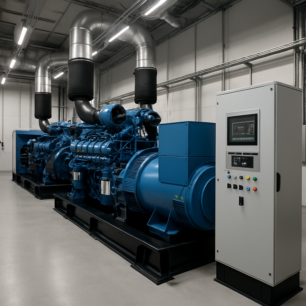 Planta eléctrica industrial moderna