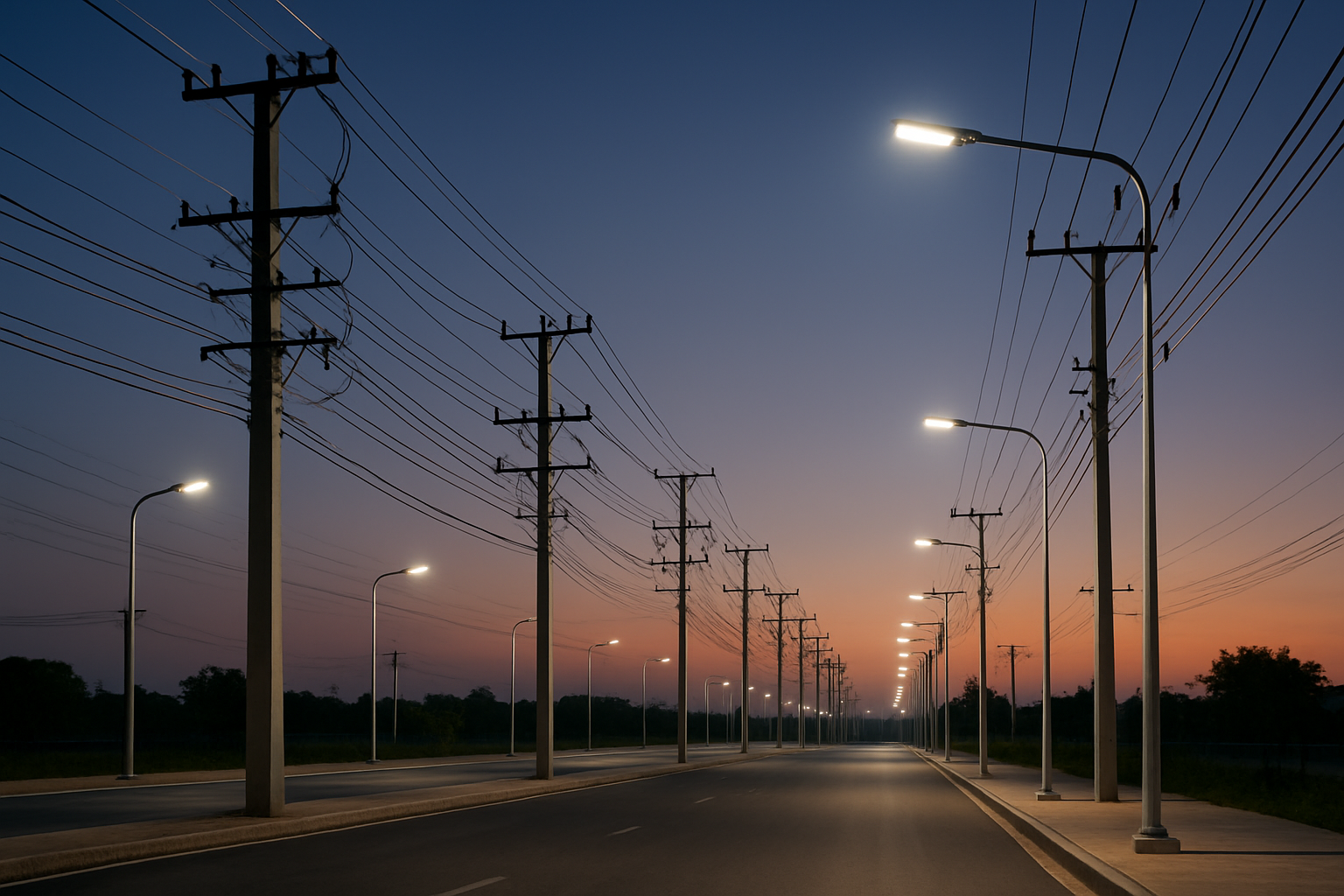 Red de distribución eléctrica y sistema de alumbrado urbano